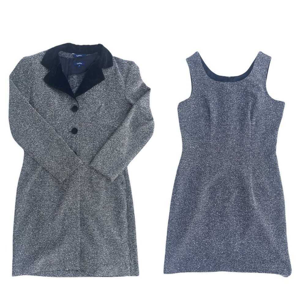 Vintage Retro Boucle Dress & Coat Set